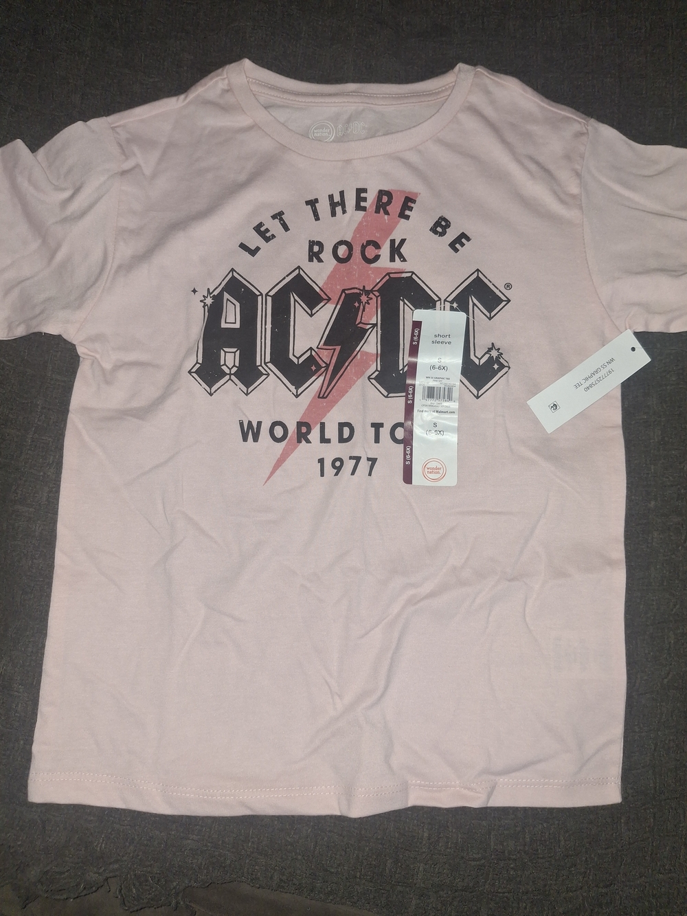 wonder nation Pink AC/DC Let There Be Rock Graphic Tee